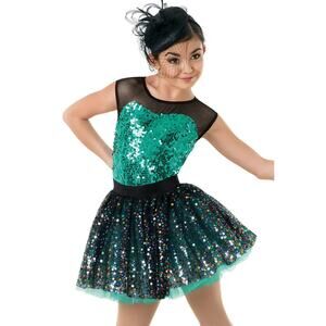 Dance Costume Small Adult Green Weissman 10294 Jazz Tap Clogging